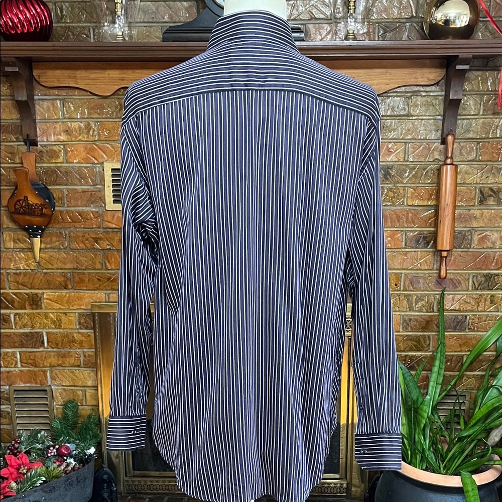 -Bugatchi Uomo Black w/Purple & Grey Button-Down w/Flip Cuffs & Collar L/S Sz XL - Picture 10 of 14